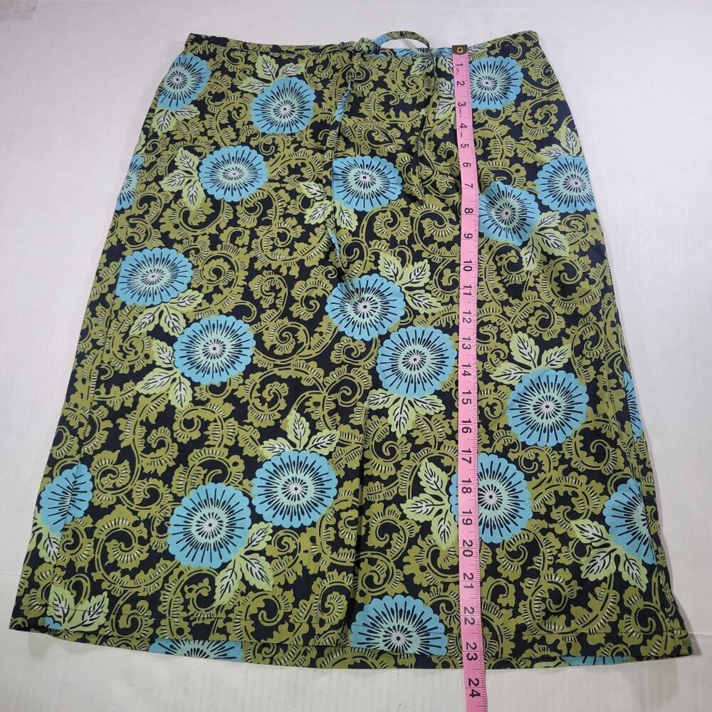 The Limited Black/Green/Blue Cotton Floral A-Line Skirt Size Small - Picture 5 of 6